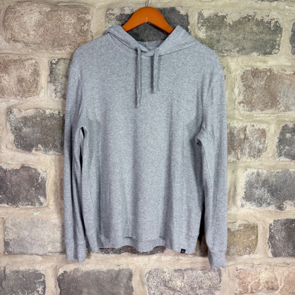 Faherty Brand Mens Grey Textured Knit Pullover Hoodie MKC0101-FGT L Gorpcore